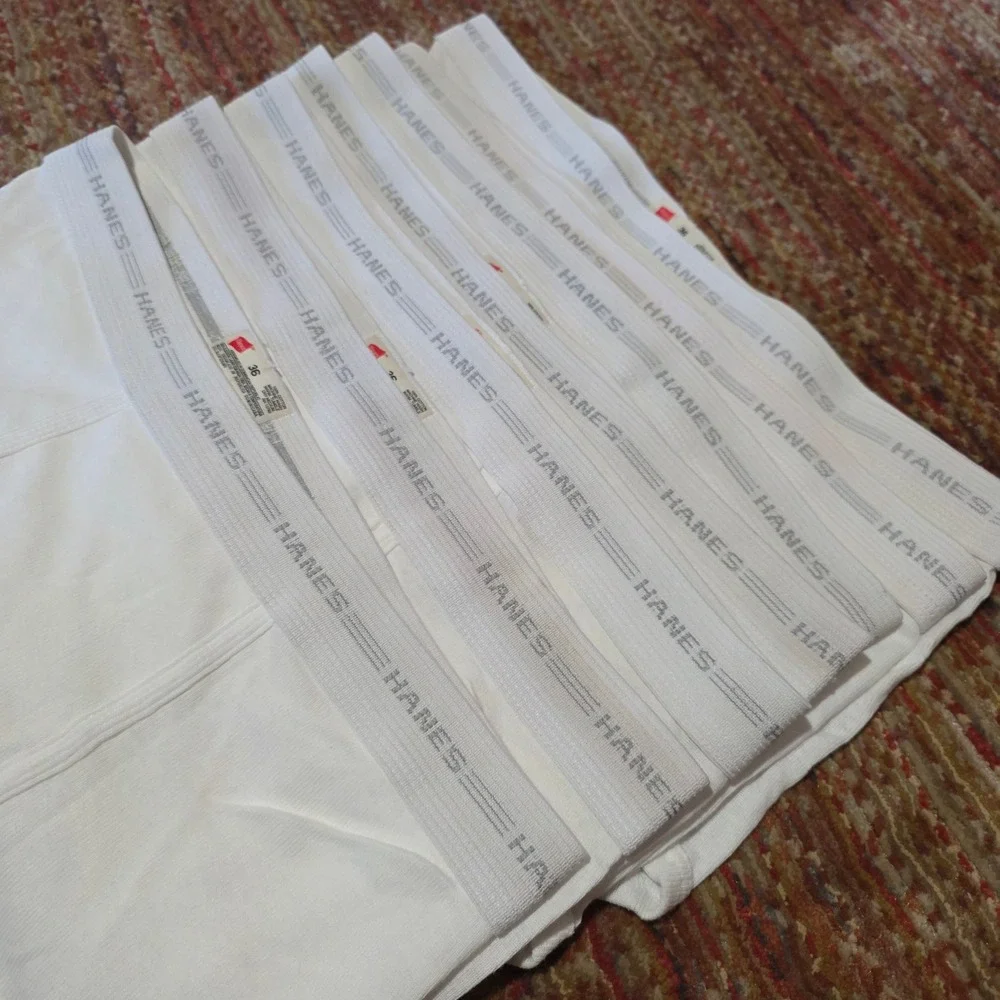 Hanes Mens 7 Pack White Briefs Underwear Size 36 Cotton Full Cut Vintage 90s‎